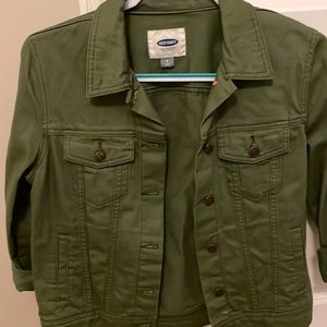 M Old Navy Olive Denim Jacket